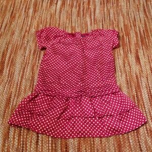 Gap 3t red polka dot satin ruffle dress
